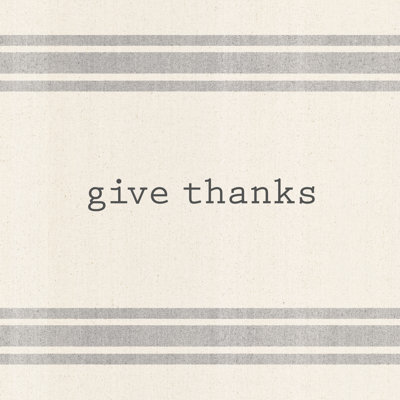 Give Thanks Linen Stripe - Wrapped Canvas Print