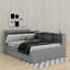 Lit plateforme double avec tablettes, lit gigogne et tête de lit-1182322496