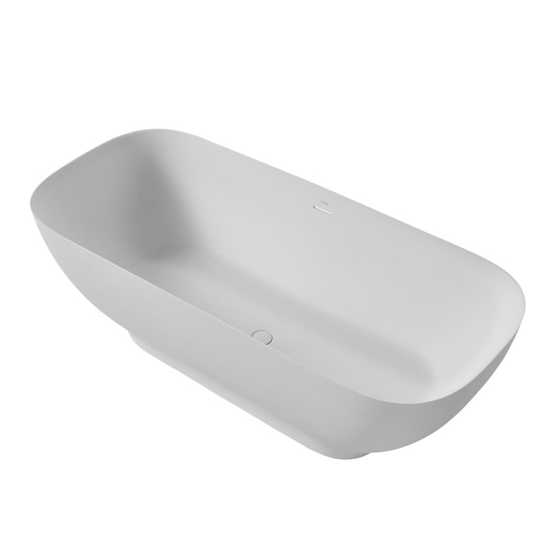 63'' x 29.5'' Freestanding Soaking Solid Surface Bathtub