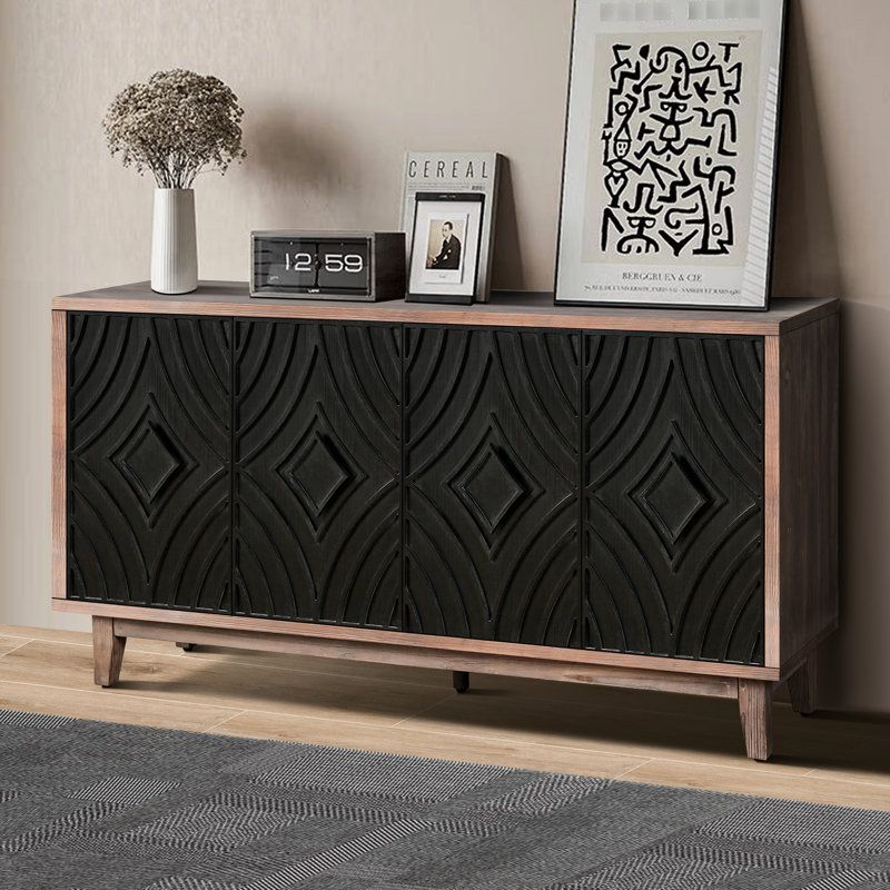 Rebecka Wooden Storage Cabinet, Antique Black