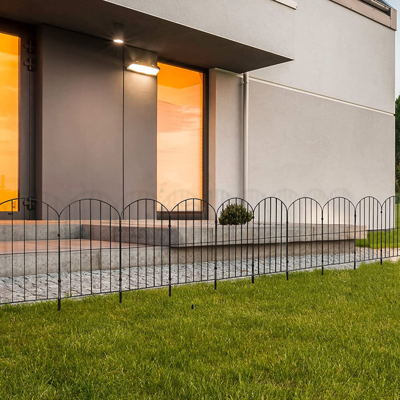 24'' H x 13'' W Black Metal Fence Panels Included