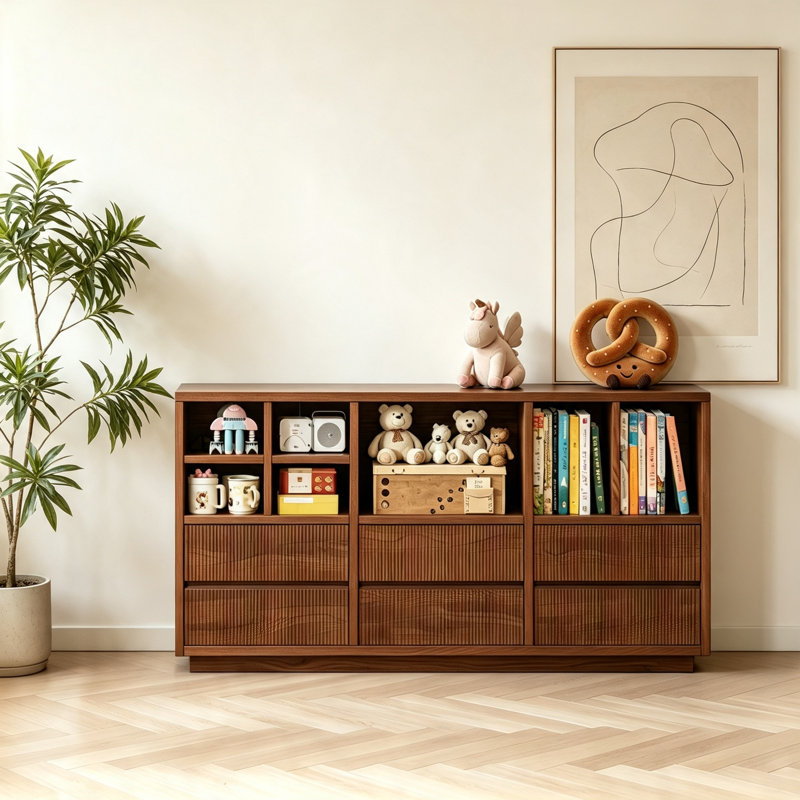 Bibliothèque en bois d'hévéa