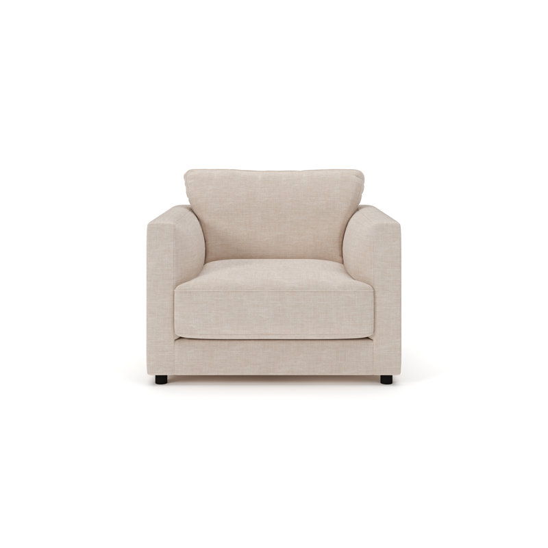 Chaise et demi rembourrée Milo, Sable Lena