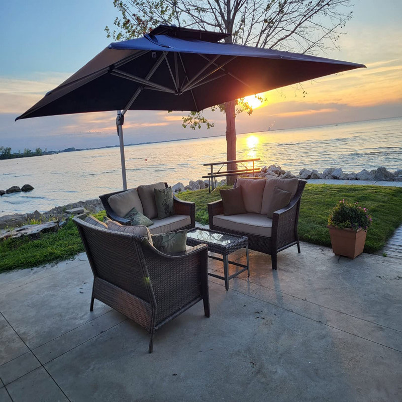 335cm Cantilever Parasol, Navy Blue
