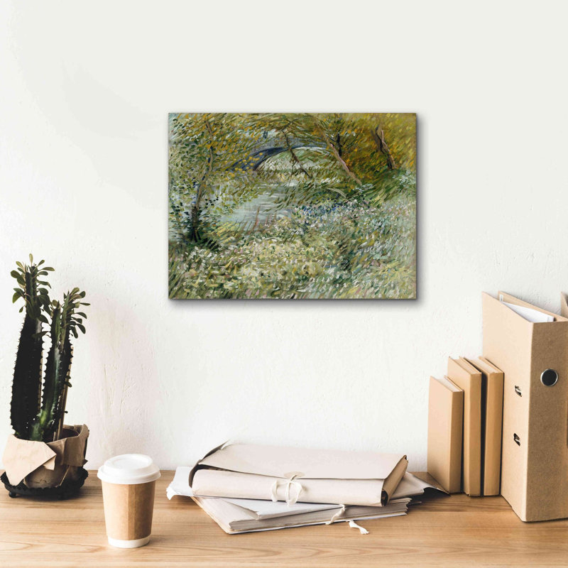 «River Bank In Springtime» par Vincent Van Gogh, estampe numérique sur toile, H 12 po x l 16 po x P 0,75 po