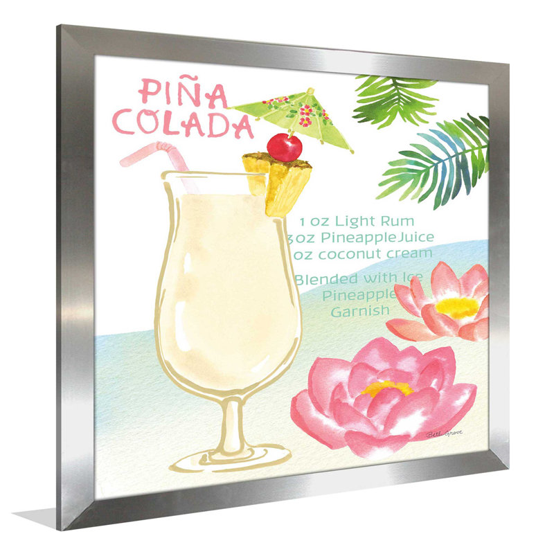 « tropical escapade ii », reproduction de peinture à l’aquarelle sur toile, H 25,5 po x l 25,5 po x P 1 po