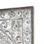 Décoration murale florale à volutes en métal estampé avec envers gris Cvitko-56105227