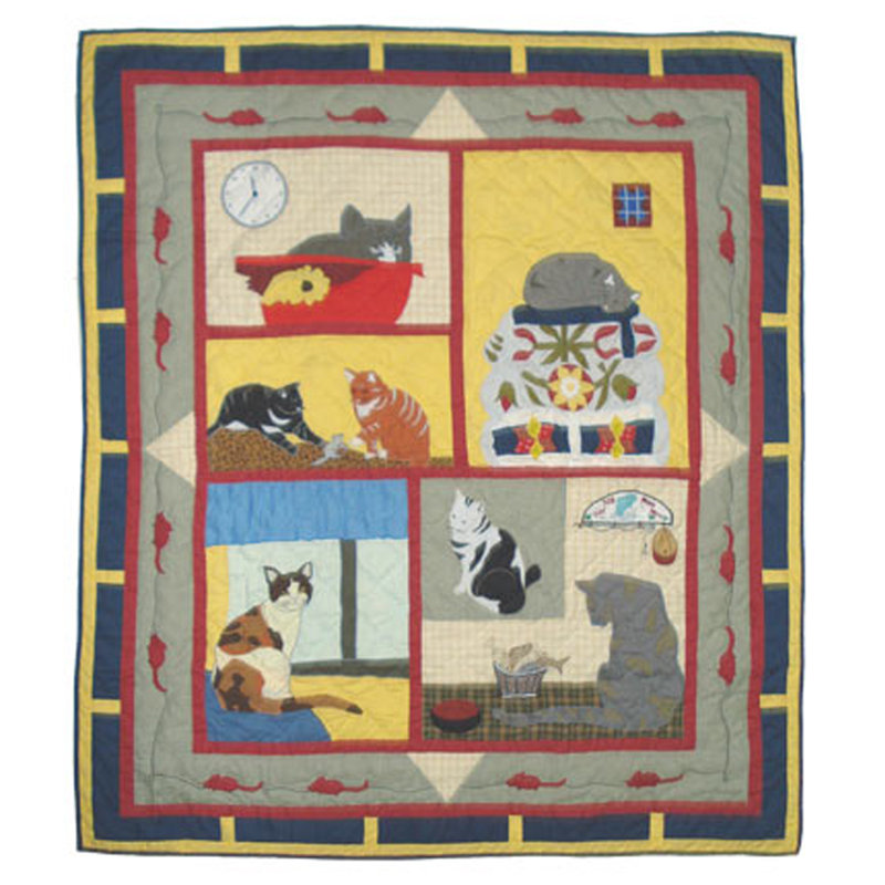 Cats Tale Quilted Throw Blanket