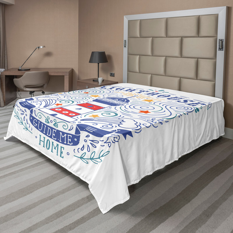 Multicolore Ambesonne, Drap plat pour très grand lit californien