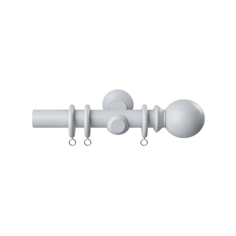 Phyllis 28mm Woodland Curtain Pole, White, 6.7cm H x 240cm W x 12.5cm D