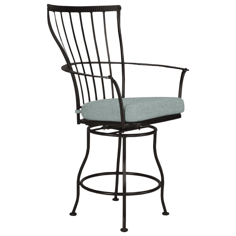 Monterra Outdoor Swivel Bar Stool, Sahara Cafe, Carbon Black, 31.5''