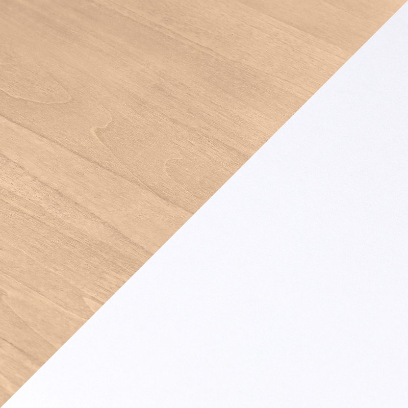 Lit mezzanine simple en bois massif Ambur, Blond / blanc