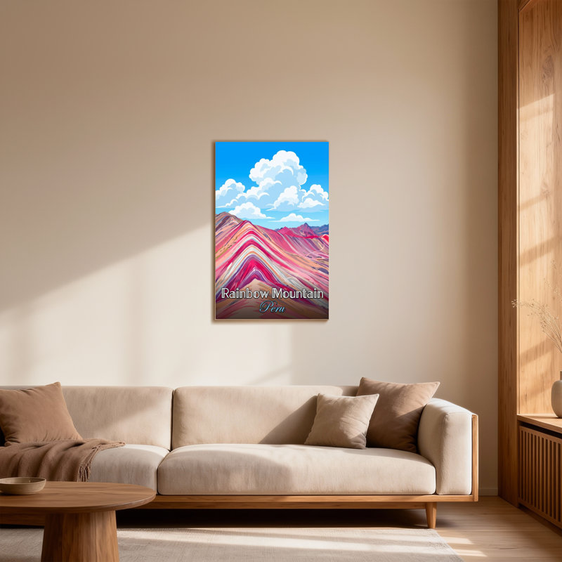 «Scenic & Cityscapes Rainbow Mountain, Pérou», reproduction d'art, H 48 po x l 32 po