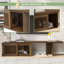 Meuble télé adapté aux animaux de compagnie pour téléviseur de 85 po ou moins, plateau de table rotatif extensible, console de télévision avec espace de vie pour animaux