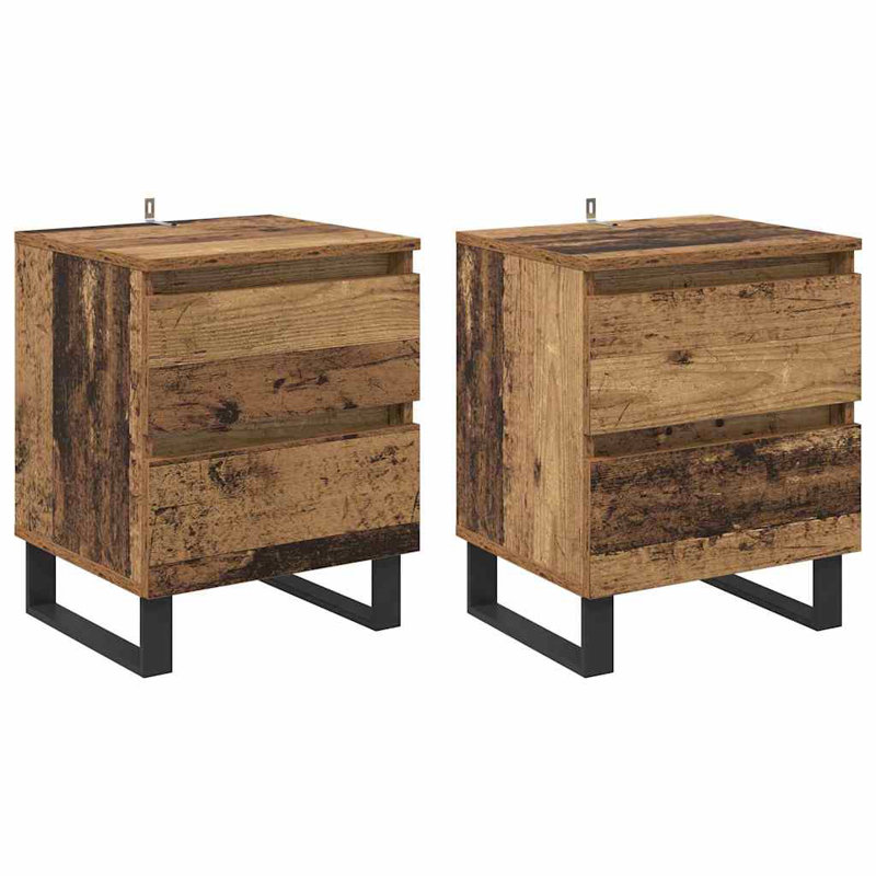 40cm W Manufactured Wood Bedside Table, Old Wood