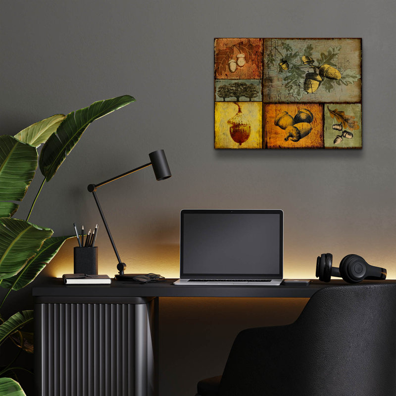  «Pines and Oak 2» par Art Licensing Studio, art mural en verre acrylique, H 12 po x l 16 po x P 0,13 po