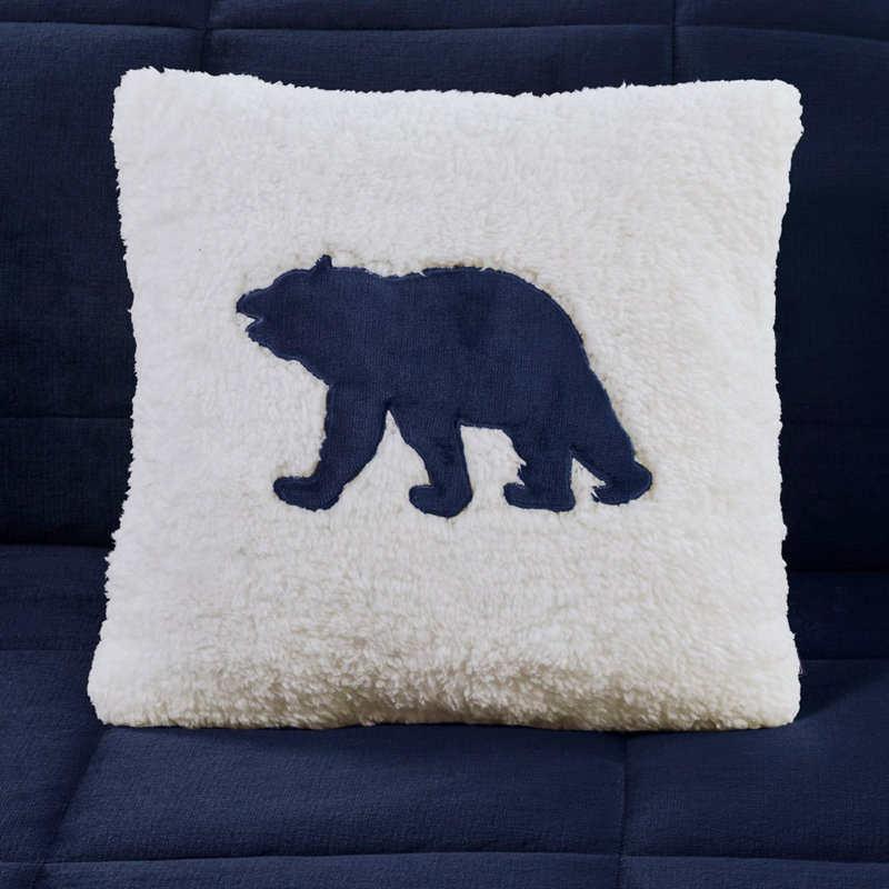 Édredon double / grand - bleu marine +, à, rembourrage en duvet synthétique, 2 taies décoratives et 1 coussin décoratif