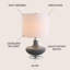 Lampe de table en verre et en lucite 18 po Harold