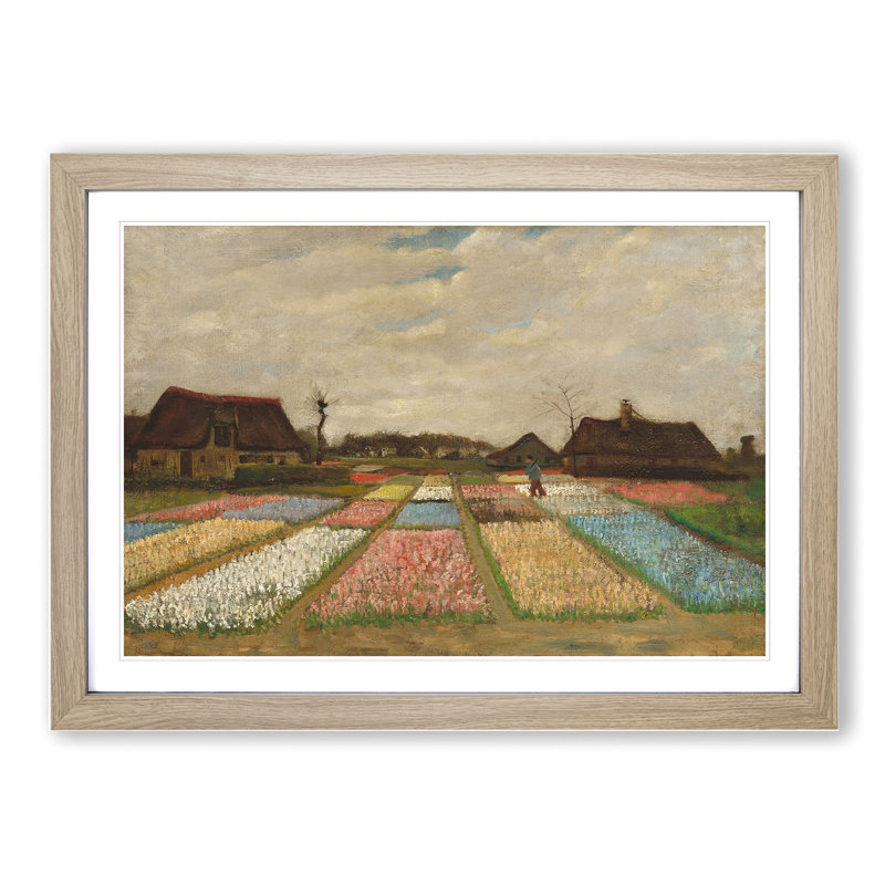 Flower Beds in Holland by Vincent Van Gogh - Framed Print, Oak Framed, 48cm H x 65cm W x 2cm D