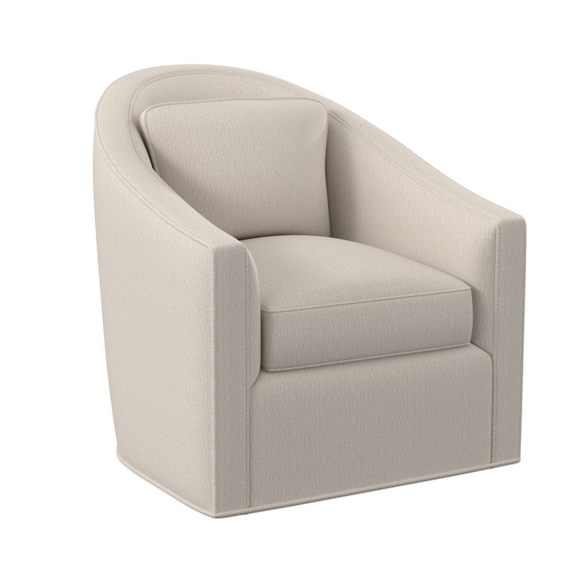 Academy Swivel Barrel Chair, White Caps Fog Viscose