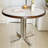 White&Silver Round Sintered Stone Dining table