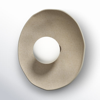 Tulipe Single Light Porcelain Dimmable Flush Mounted Sconce