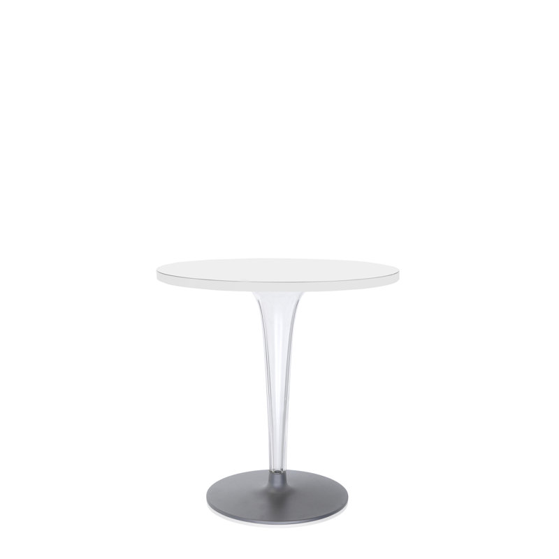 Toptop Per Dr. Yes Coffee Table, 24", Chrome/Dark Gray, Black Melamine