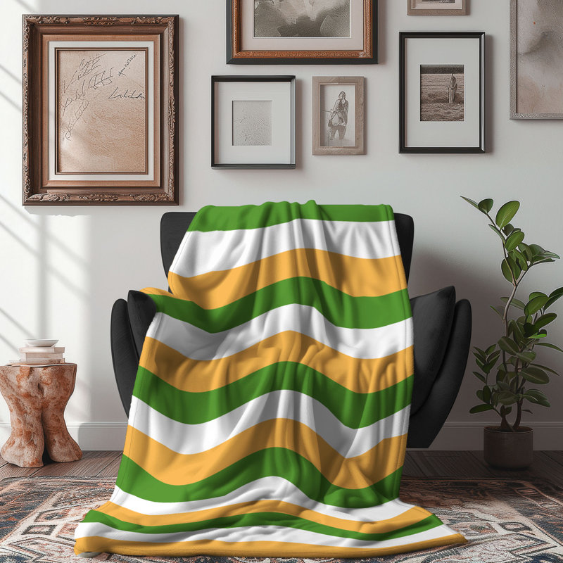 Funky Green - couverture sherpa de qualité supérieure 1 pièce, L 60 po x L 80 po