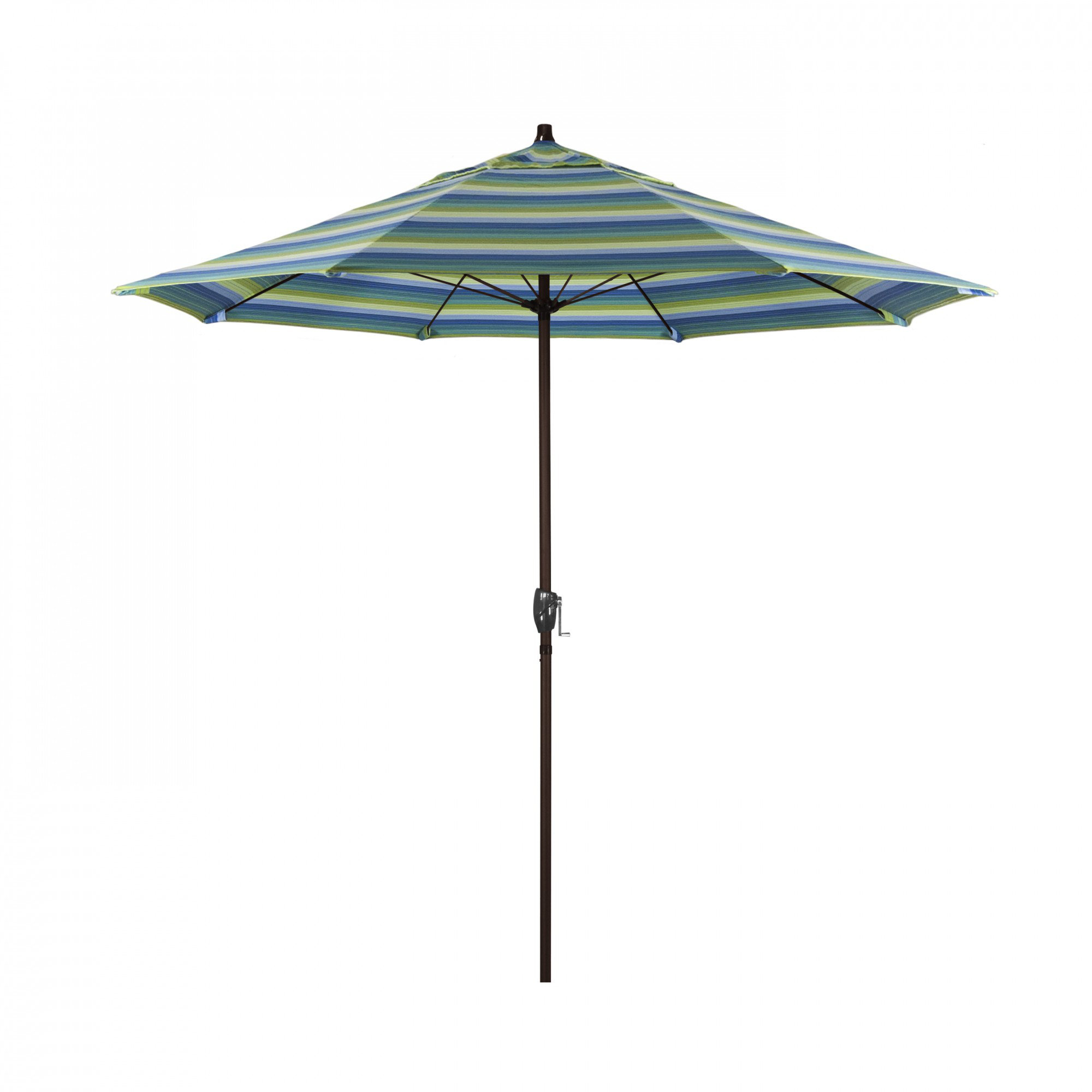 Gino 7.5' Market Sunbrella Umbrella, Seville Seaside Stripe Sunbrella®