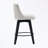 Set of 2 Swivel Linen Upholstered Bar Stools with Tufted Backrest-415985423