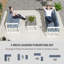 Outsunny 4 Piece L Shaped Garden Furniture Set with Lounger 5 Seater Grey