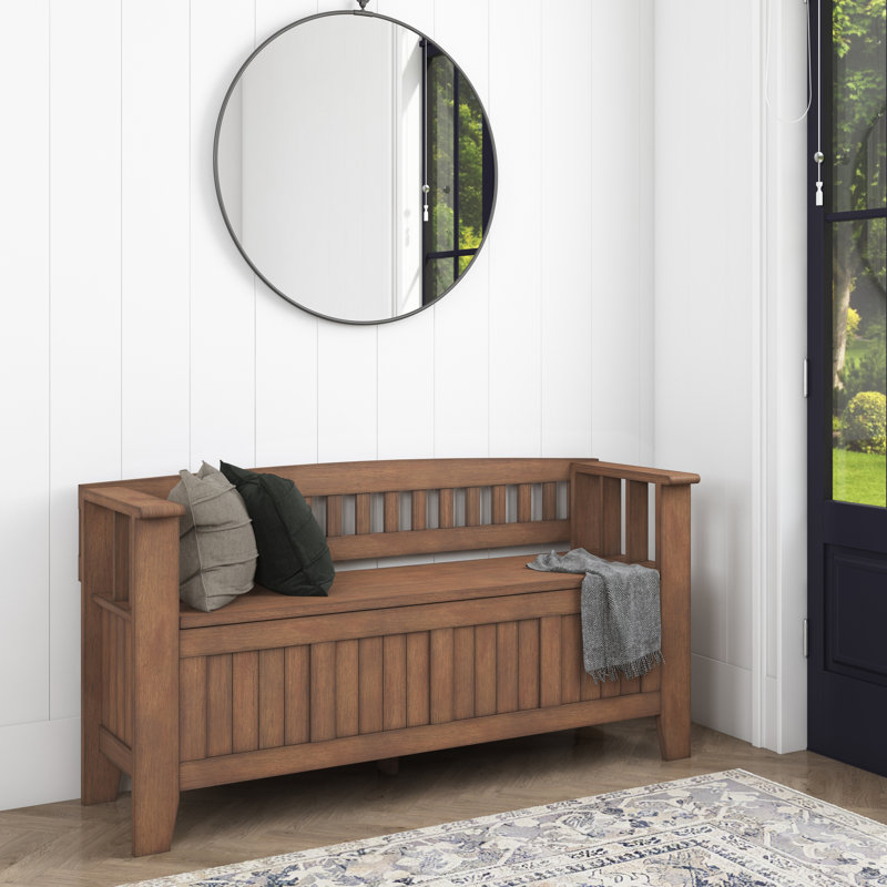 Acadian 48"W Solid Wood Transitional Storage Bench with Lift-Up Lid and Spacious Storage, 22.5" H x 48" W x 17" D