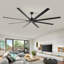 Ventilateur de plafond industriel à courant continu de 96 pouces, grand ventilateur de plafond avec 8 pales réversibles, télécommande à 5 vitesses, ventilateurs de plafond pour la maison ou le garage