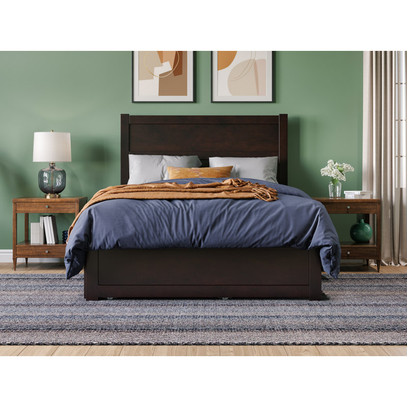Ivor Solid Wood Trundle Bed, Full, Espresso