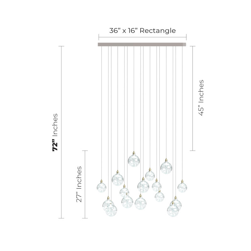 Calla Lilies 16 - Light Pendant, Silver, 72" H x 36" W x 16"D