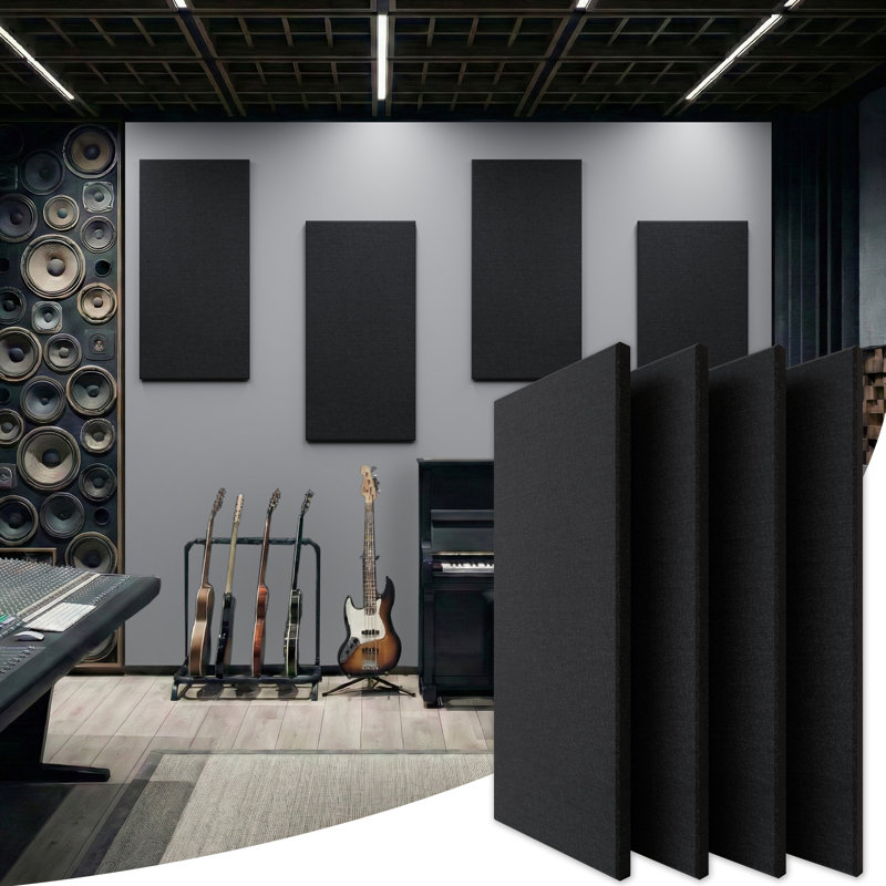 4-Pack 47" x 24" x 2" Acoustic Wall Panels, Sound Absorbing Fiberglass Panels for Home Theater, Studio & Office, 31 sq. ft. Coverage
