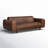Brescia 92" Full-Grain Genuine Italian Leather Sofa in Chocolate Brown