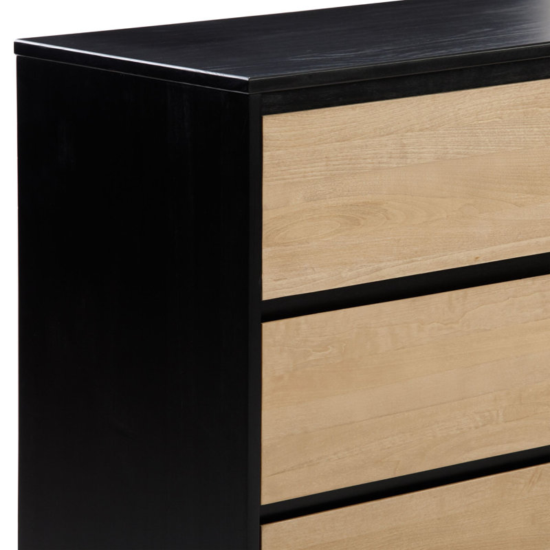 Lauritzen Scandinavian 6-Drawer Dresser, Black/Blonde