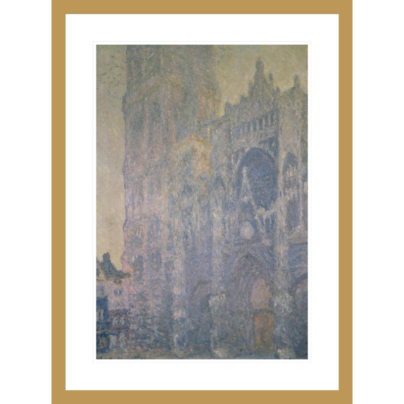 «Rouen Cathedral Harmony in White Morning Light» par Claude Monet, impression giclée sur cadre, H 29,5 po x l 21,97 po