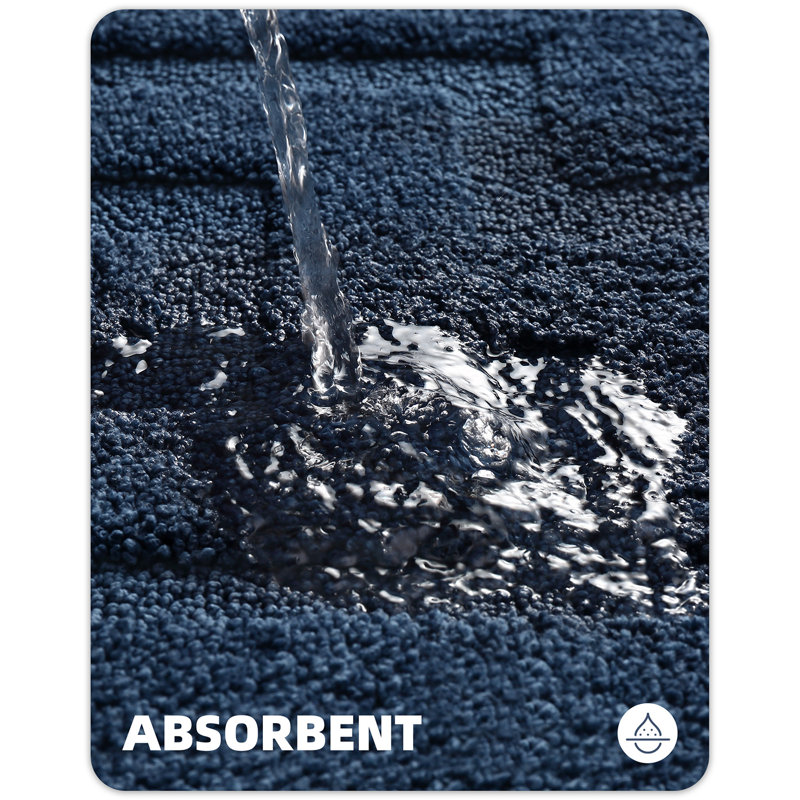 Tapis pour salle de bain Sighrik, L 24 po x l 36 po, Bleu