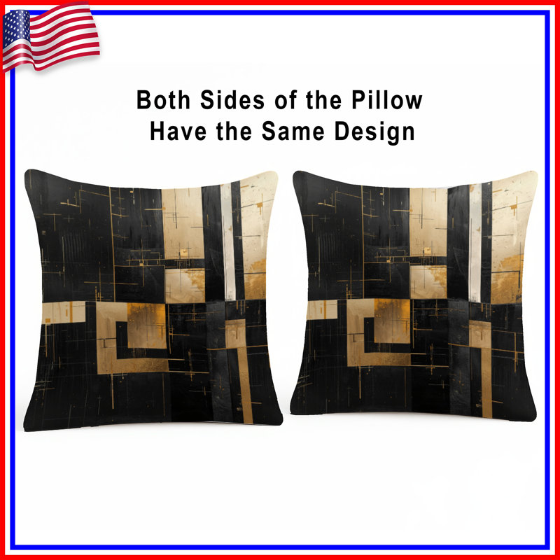 Coussins décoratifs Black Gold, 26 x 26 pouces