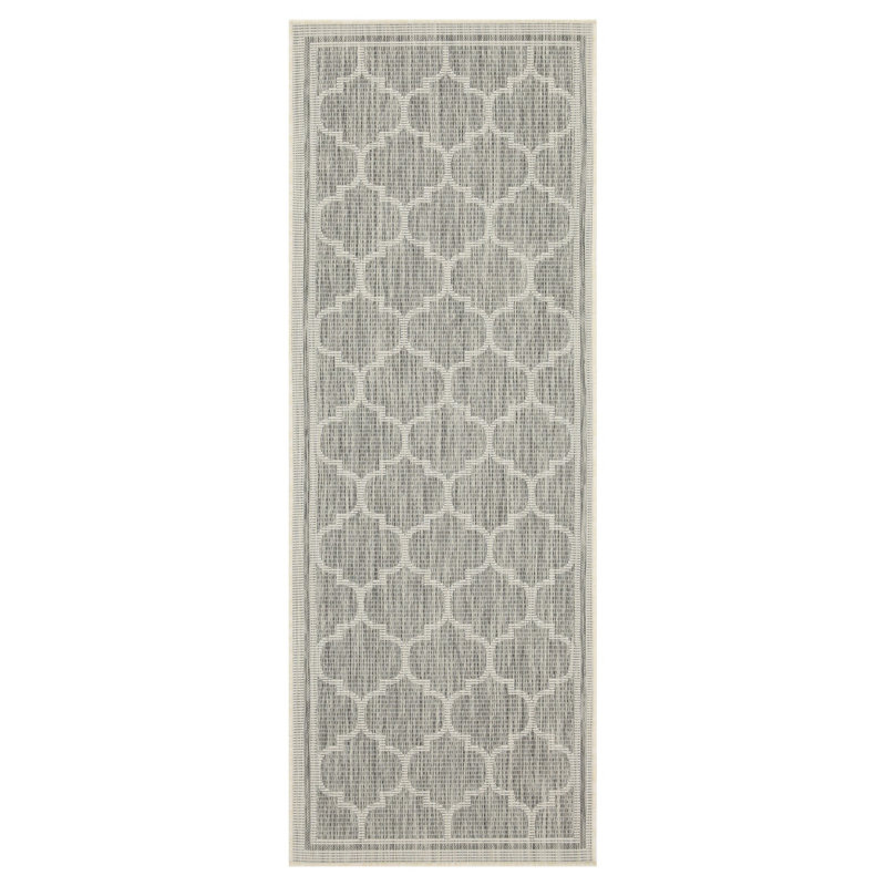 Tapis argenté intérieur / extérieur Sunshine, Tapis de couloir 2 pi 7 po x 7 pi 3 po