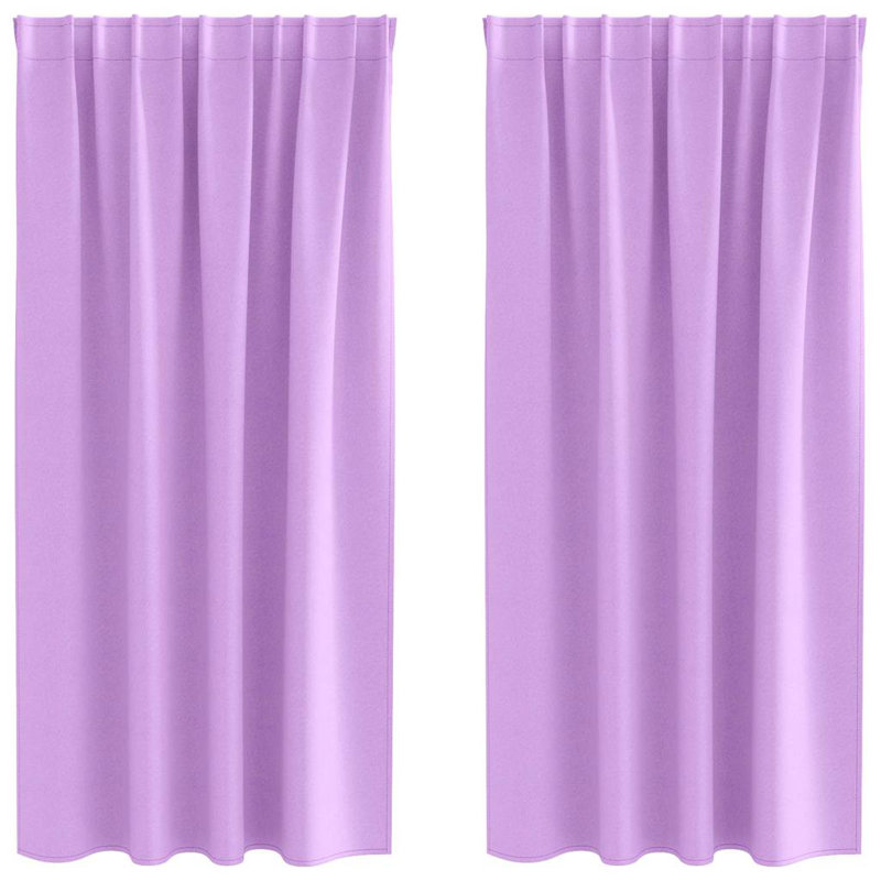 Blackout Curtain Pair, 175cm Width x 140cm Drop, Purple