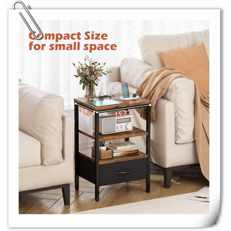 Brialle 15.7'' W Metal Nightstand