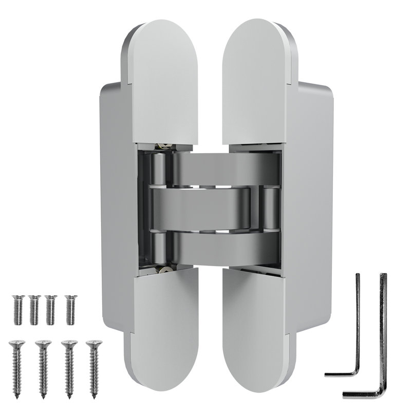 Chrome 3D Adjustable Heavy-Duty Concealed Door Hinge