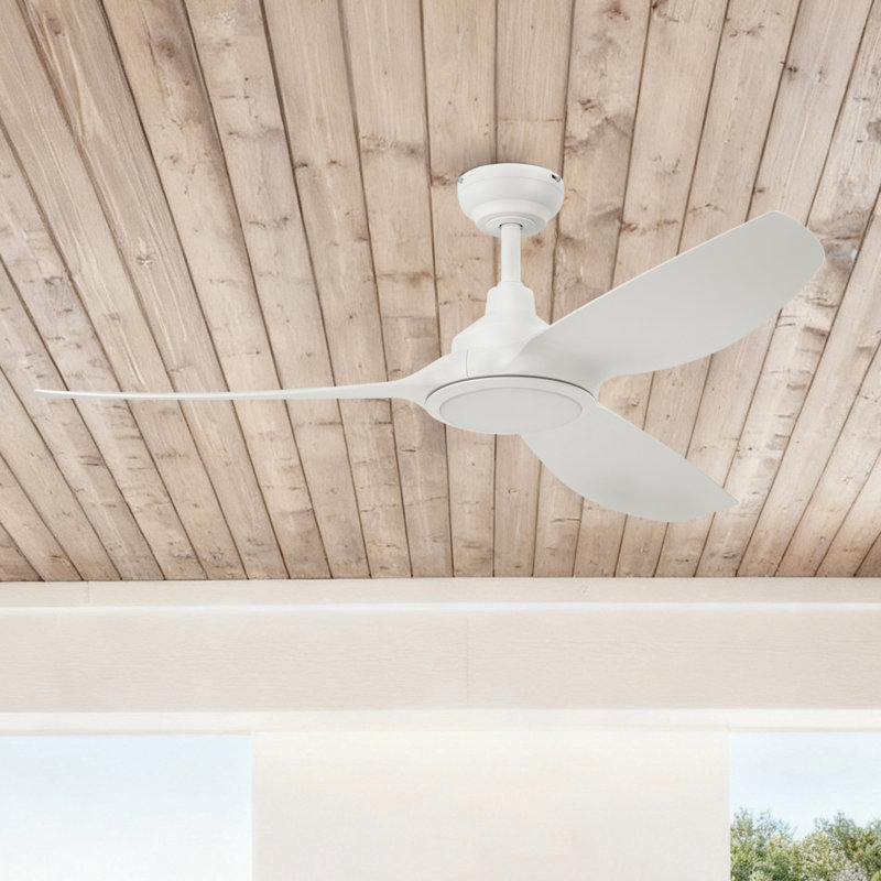 Ventilateur de plafond blanc 52 po avec lumière DEL ajustable Honeywell Sirro, Blanc, Blanc