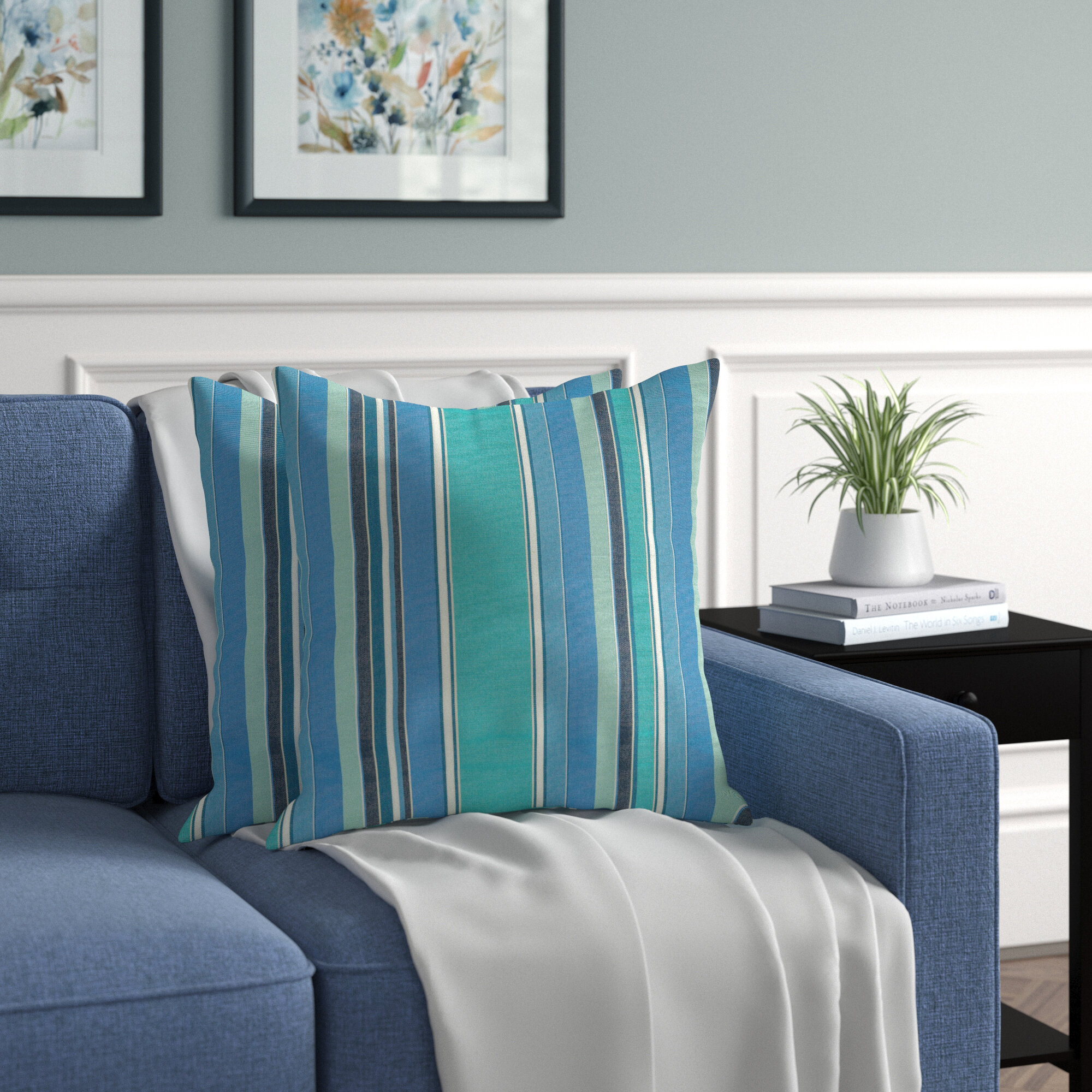 Wayfair | Striped Sunbrella Throw Pillows You'll Love in 2023