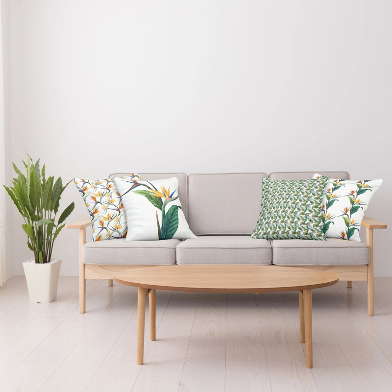 Bird of Paradise Designs in Divers Styles Hawaiian Art Design Illustration, ensemble de housses de coussin 4 pièces