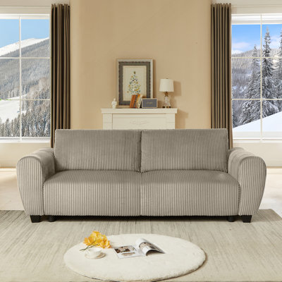 Canapé convertible 2-en-1 avec coussins et rangement pour salon, appartement, bureau, brun clair