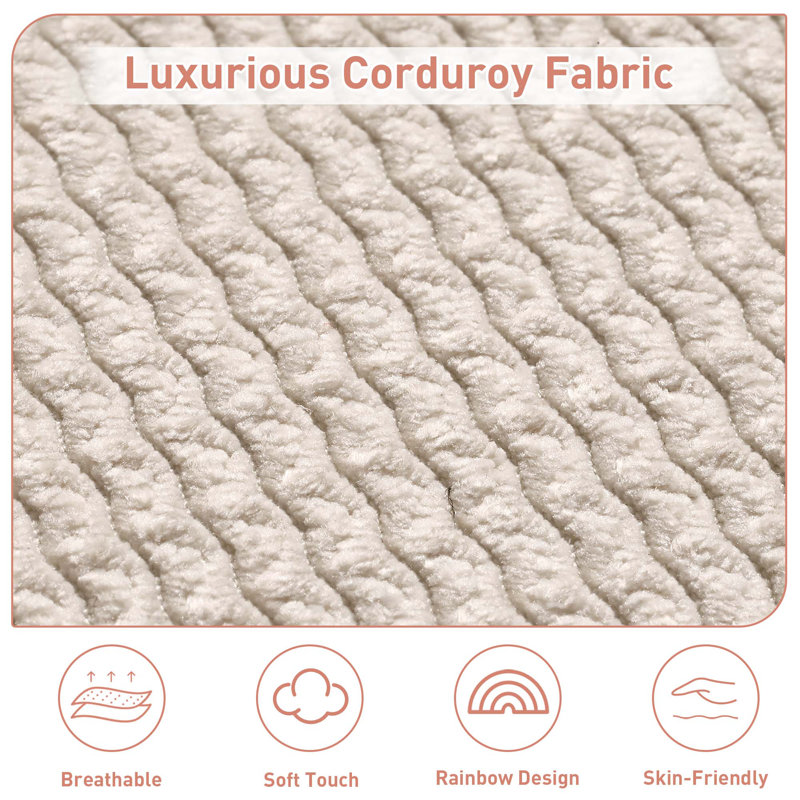 Canapé modulaire en velours côtelé 9 po avec accoudoirs